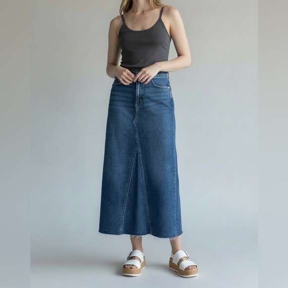 Levi Strauss Signature Dresses & Skirts - Woman’s Mid Rise Slit Back Denim Maxi Skirt